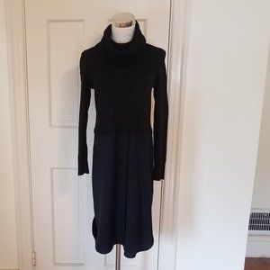 Madewell Timelapse Cowl Neck Wool Blend Mixed Media Black Dress size XS